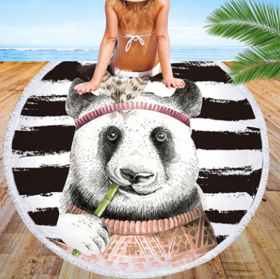 Toalla de Playa Redonda Panda Microfibra - Multiusos - Image 2