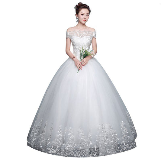 Vestido de Novia con Hombros Descubiertos Qidi