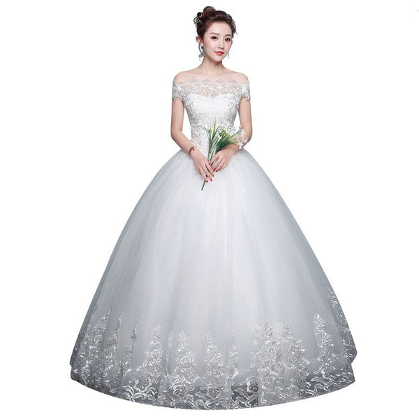 Vestido de Novia con Hombros Descubiertos Qidi