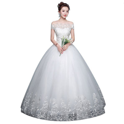 Vestido de Novia con Hombros Descubiertos Qidi