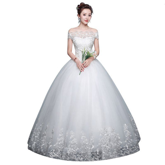 Vestido de Novia con Hombros Descubiertos Qidi