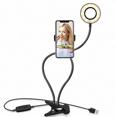 Aro de Luz LED para Selfies con Soporte Ajustable - Iluminación Profesional 8cm - Image 3