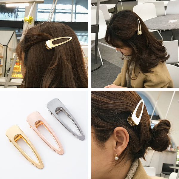 Pasador de Cabello Retro en Metal Cepillado con Personalidad