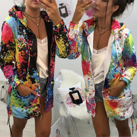 Sudadera con Capucha Estampada de Manga Larga - Modelo Largo Otoño Europa y EE.UU. - Image 3
