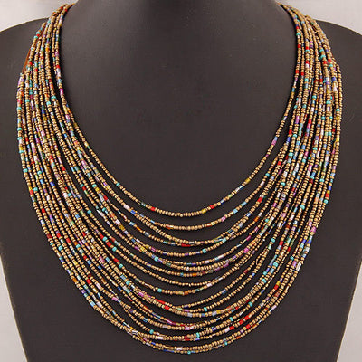 Collar Bohemio Multicapas con Cuentas de Arroz - Image 5