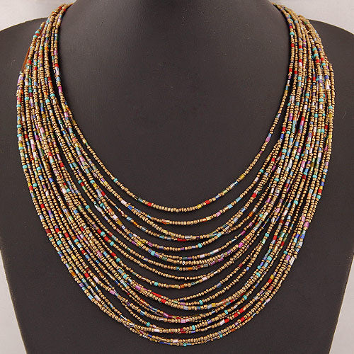 Collar Bohemio Multicapas con Cuentas de Arroz - Image 5