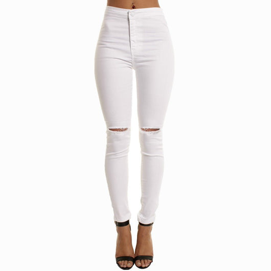 Pantalones Vaqueros Rotos a la Rodilla con Stretch - Image 10