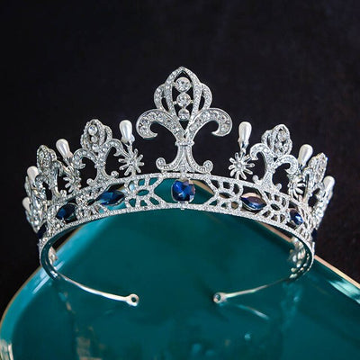Corona Nupcial Reina Europea con Cristales - Accesorios Retro para el Cabello - Image 4