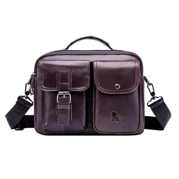 Bolsa Diagonal de Cuero Genuino para Hombre