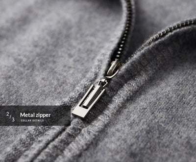 Conjunto de Sweater Tejido con Cuello Semicerrado y Cierre de Cremallera - Image 10