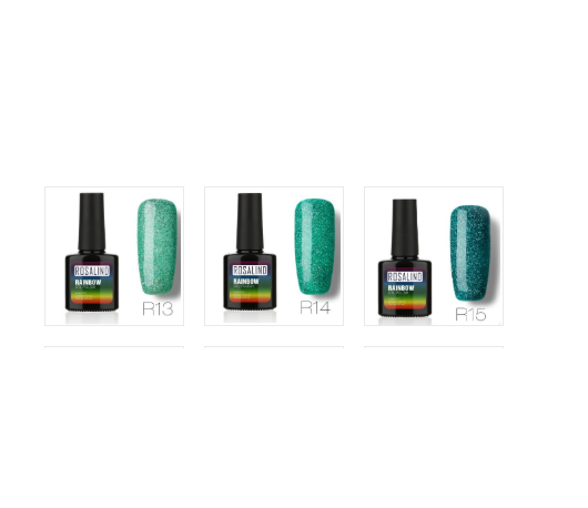 Esmalte de Gel Fotocurable ROSALIND sin Químicos - Sistema Arcoíris con Brillos - Image 18