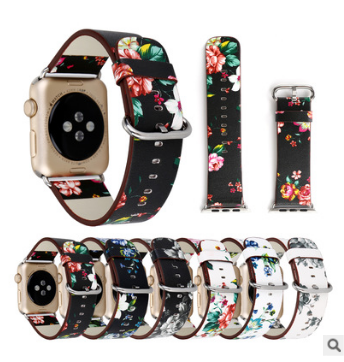Correa de Cuero con Estampado Floral Chinoiserie