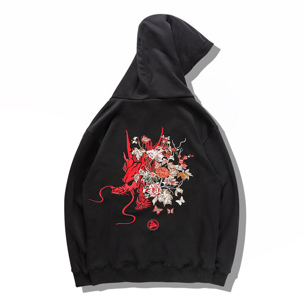 Sudadera con Capucha Dragón Bordado