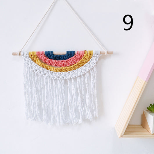 Tapiz Tejido a Mano en Algodón con Borlas Decorativas