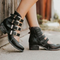 Zapatos Retro de Tacón Alto con Punta Redonda - Tallas Grandes