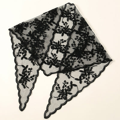 Velo de Novia con Encaje Floral Triangular - Accesorio Nupcial Elegante - Image 3