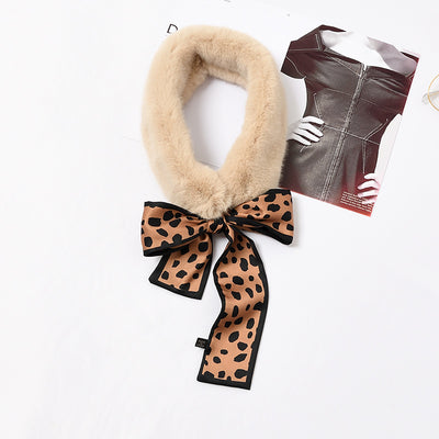Collar de Lazo de Piel de Conejo Sintético con Moño Elegante - Image 19