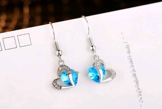 Conjunto de Collar y Aretes de Corazón con Amatista y Circón - Regalo Navideño Elegante - Image 7