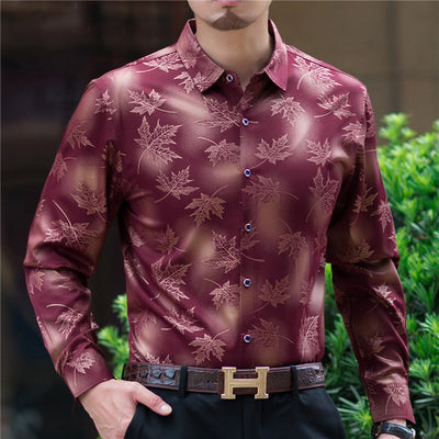 Camisa Casual de Manga Larga Estampada para Hombre - Image 8
