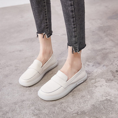 Zapatos Blancos de Cuero Británico con Suela Flexible - Estilo Versátil - Image 14