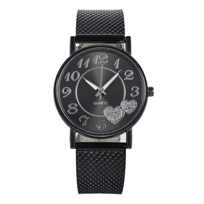 Reloj de Pulsera Dama Malla Dorada con Diseño de Corazón - Image 5