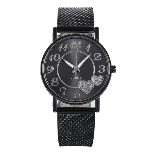 Reloj de Pulsera Dama Malla Dorada con Diseño de Corazón - Image 5