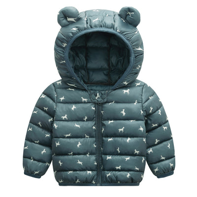 Chaqueta Acolchada Infantil con Plumón Ligero y Orejas - Image 9