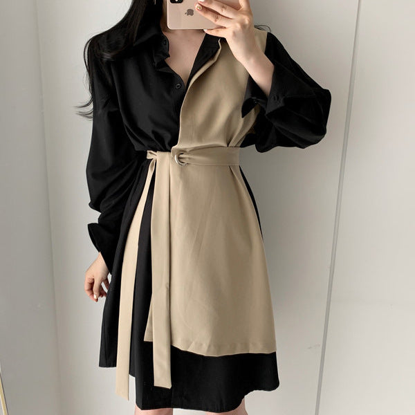 Vestido Camisa Manga Larga con Cintura Contrastante - Image 13