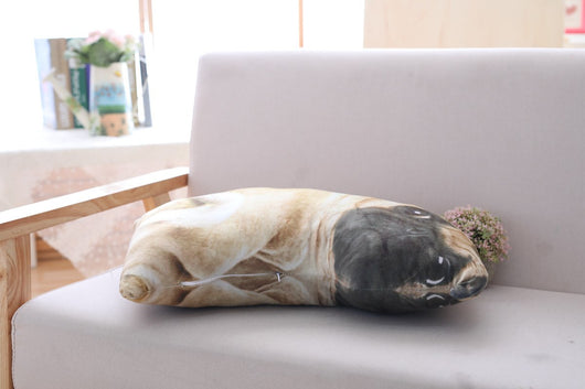 Almohada Peluche Bulldog 3D Realista - Muñeco Pug Acostado para Sofá y Descanso - Image 3