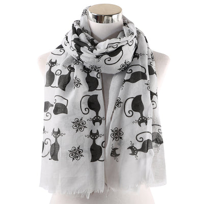 Pañuelo Estampado con Gatos Negros - Diseño Moderno y Versátil - Image 6