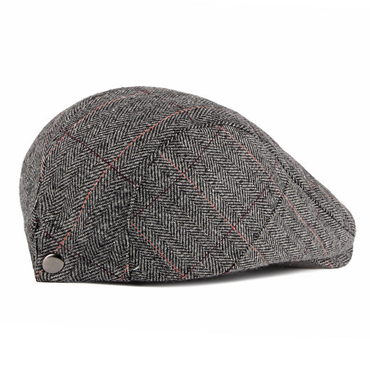 Boina Clásica Cuadros Lana Estilo Británico para Hombre - Image 2