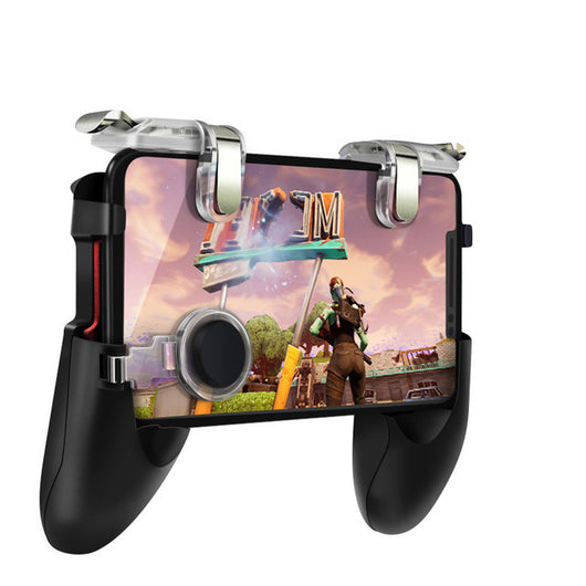 Black mobile gaming controller with 'BATTLEGROUNDS' text, featuring two top triggers and ergonomic hand grips. - Image 19