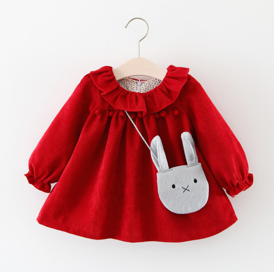Vestido Princesa de Manga Larga para Niña - Camisa Base Elegante Primavera Otoño