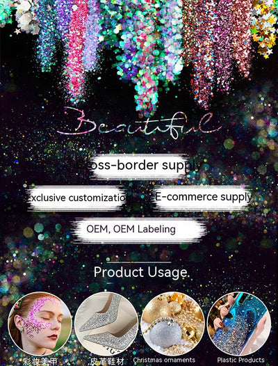 Set de Manicura con 12 Colores de Purpurina Degradada y Polvo Láser Holográfico - Image 39
