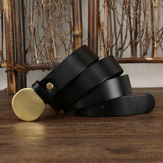 Cinturón para Hombre con Hebilla Redonda Minimalista - Image 10