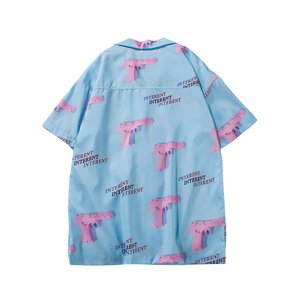 Camisa Hawaiana para Hombre con Estampado Completo - Cuello Vuelto Estilo Verano