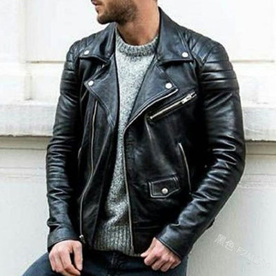 Chaqueta de Cuero PU Punk con Cuello Parado para Hombre - Image 4