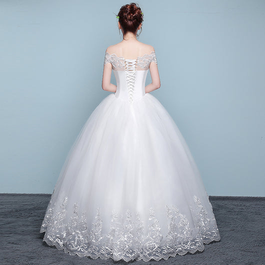 Vestido de Novia con Hombros Descubiertos Qidi - Image 7