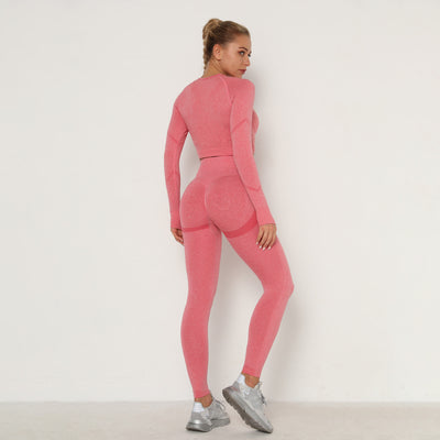 Traje de Yoga Largo Ajustado de Cintura Alta con Manga Larga - Image 48