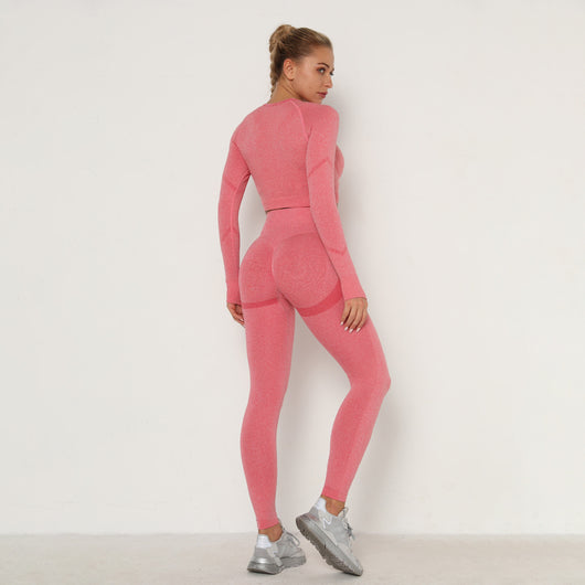 Traje de Yoga Largo Ajustado de Cintura Alta con Manga Larga - Image 48