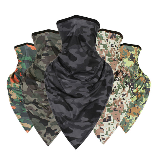 Pañuelo Triangular Camuflaje de Seda de Hielo de Secado Rápido