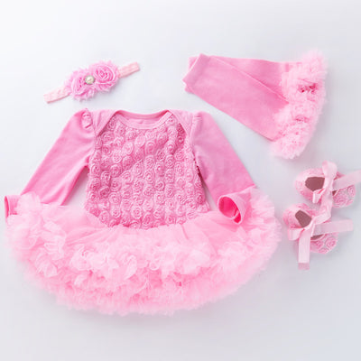 Vestido Romper de Manga Larga Rose Compuesto para Bebé - Image 4