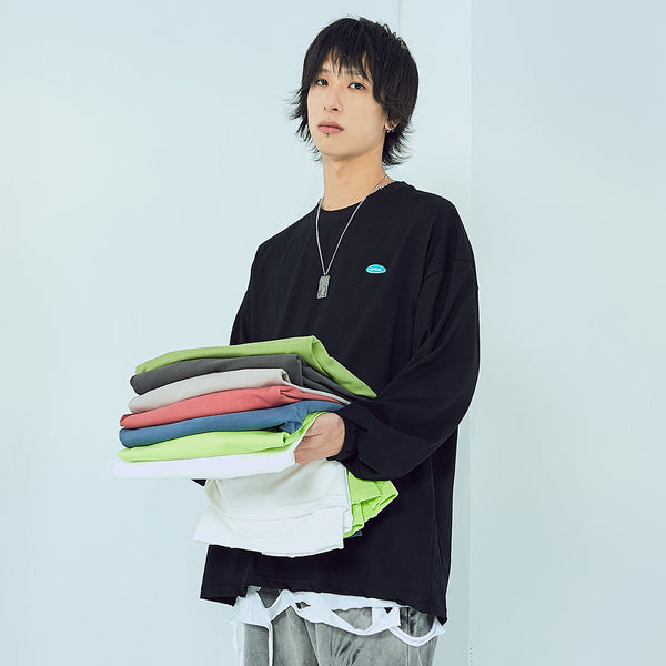 Camisa de Manga Larga con Bordado de Color Sólido