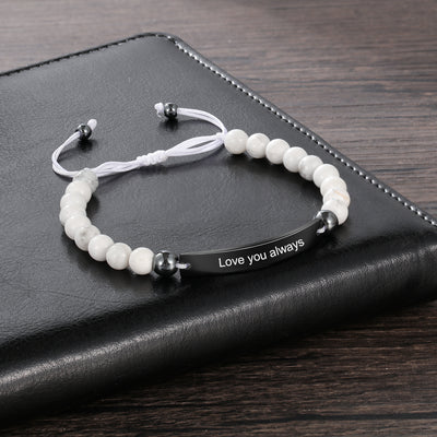 Pulsera Ajustable con Cuentas Personalizadas y Placa Grabada - Image 14