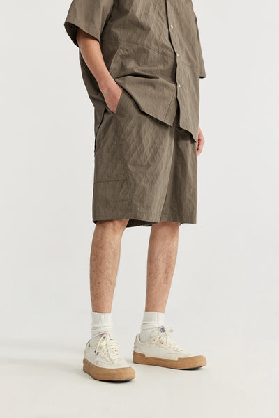 Camisa Estilo Japonés con Textura Jacquard Rombos y Cuadros - Image 21