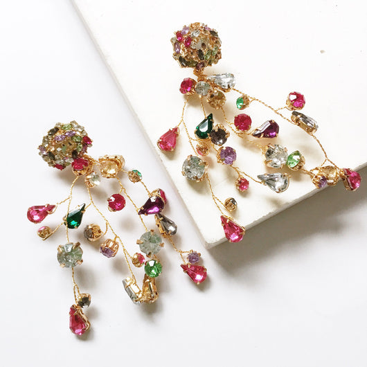 Aretes de Cristal Multicolor con Brillo de Diamante - Image 13