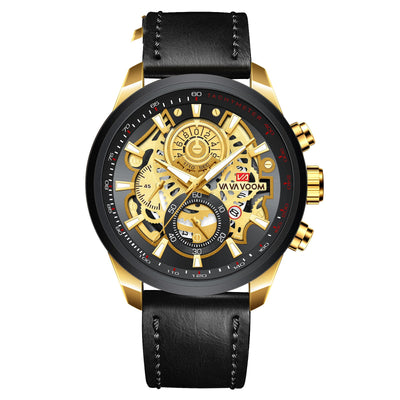 Reloj de Cuarzo para Hombre Dorado Negro Elegancia Empresarial - Image 21