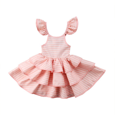 Vestido Infantil Cuadrille con Espalda Descubierta y Mangas Volantes - Image 5