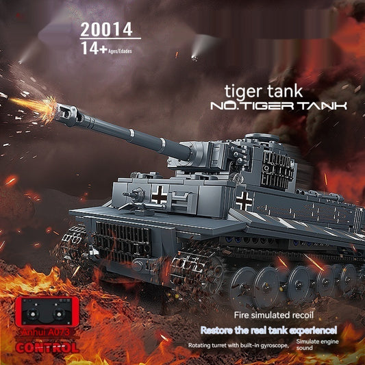 Tanque Tigre Teledirigido Eléctrico - Juego de Construcción DIY para Niños