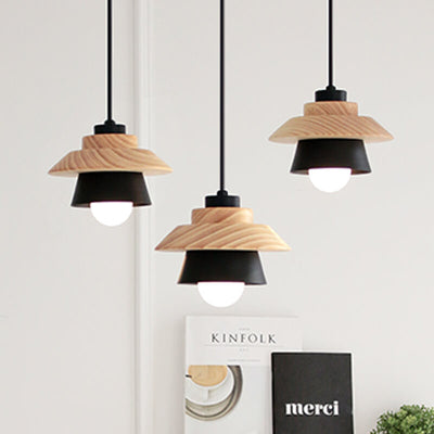Lámpara Colgante Minimalista de Madera y Aleación Estilo Japonés - Image 5